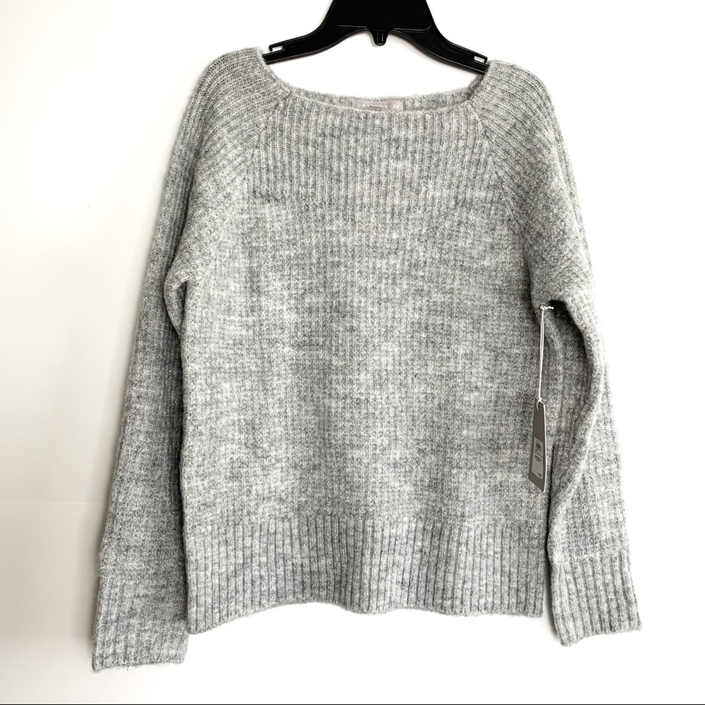 (NWT) CHELSEA28 grey metallic knit sweater | XS